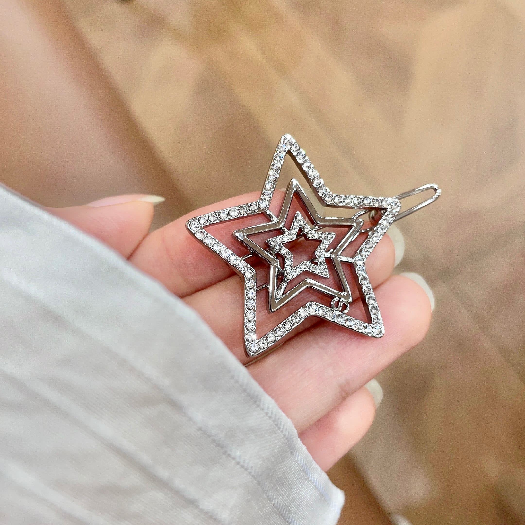 Dior Silver Star Hair Clip
